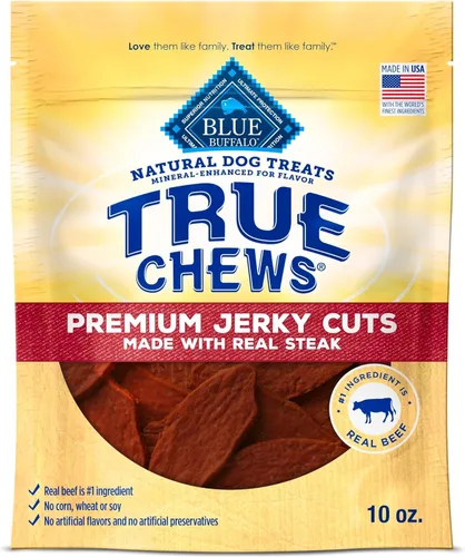 Vista 14 de Blue Buffalo True Chews Premium Jerky Cuts - Golosinas para perros, fabricadas en los Estados Unidos con ingredientes naturales, carne de res, bolsa