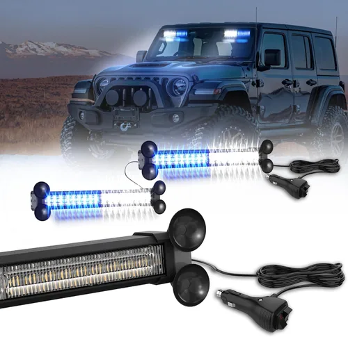 Vista 12 de Barra de luces estroboscópicas LED de emergencia para asesor de tráfico WINECO, luz de advertencia de peligro para parabrisas de automóvil, luz