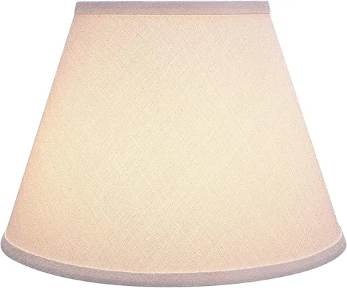 Vista 2 de Aspen Creative 32685A Pantalla de lámpara de construcción de araña con forma de imperio de transición en lino sintético blanco, parte superior de 7