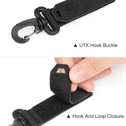 Vista 3 de Mosquetones tácticos de nailon con clip de engranaje de 2 pulgadas, soporte para cinturón táctico, llaveros militares, anillo de utilidad para EDC