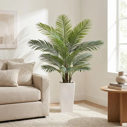 Vista 32 de GarveeHome Árbol de buganvilla artificial de 5 pies, planta de buganvilla de seda sintética con maceta, decoración interior y exterior, planta