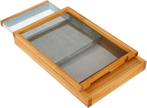 Honey Lake Langstroth Bee Hive - Tabla de Fondo con Malla Sumergida en 100% Cera de Abeja con Reductor de Entrada, Tabla de Fondo con Malla para