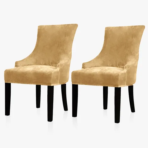 Vista 54 de Lellen Funda elástica de terciopelo para silla con respaldo de ala, funda protectora reutilizable para comedor, banquete, decoración del hogar, etc.