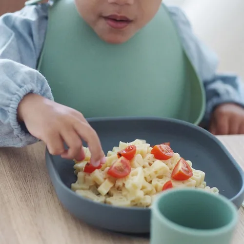 Vista 5 de Beaba Babero de silicona para bebé, baberos para bebé con receptor de alimentos para bebé, baberos para bebé, baberos para bebé, esenciales
