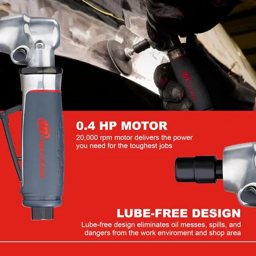 Vista 3 de Ingersoll Rand 5102MAX Amoladora Neumática de Troquel – Ángulo Recto, Agarre Ergonómico, Motor de 0.4 HP y 20,000 RPM, Herramienta Ligera, Bloqueo