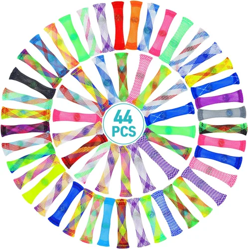 44 Pcs Mixed Color Marble Mesh Fidget Stress Relieve Set, Focus Enhance, Relieves Stress and Increase Focus for Student and Aldult, ADHD ADD OCD