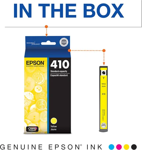 Vista 5 de Epson Cartucho de tinta 410, negro y tinta amarilla Claria Premium T410420