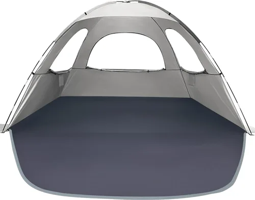 Vista 13 de WhiteFang - Tienda de campaña portátil con protección contra los rayos UV para la playa, refugio del sol para 3/4/6/8 personas, piso extensible