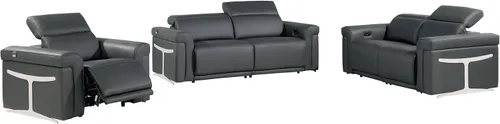 Vista 89 de Blackjack Furniture Mario - Silla eléctrica de cuero de grano superior con reposacabezas ajustables, cargadores USB para dispositivos, sofá