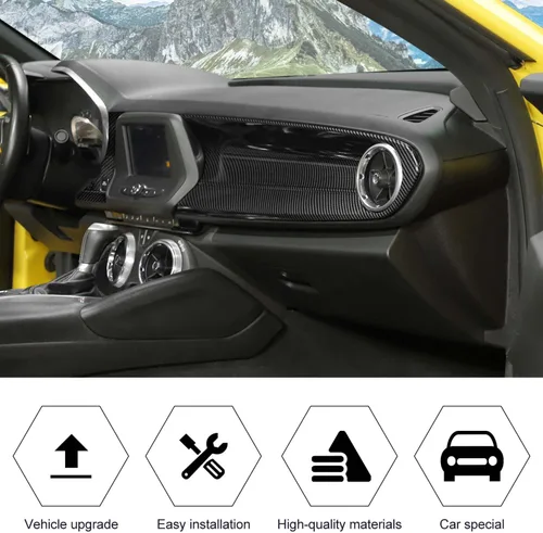 Vista 3 de RT-TCZ Kit de cubierta de panel de consola central, marco de medidor, accesorios de decoración interior para Chevrolet Camaro 2016-2022, grano