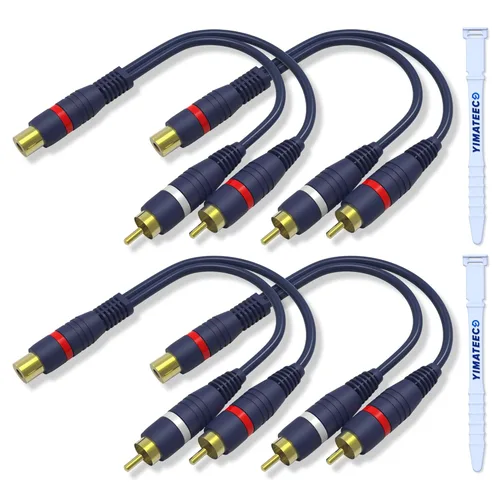 Vista 11 de Cable divisor RCA Y macho a hembra, cable de extensión de audio AV Jack de 0.138 in, conector de cincha chapado en oro de 24 quilates