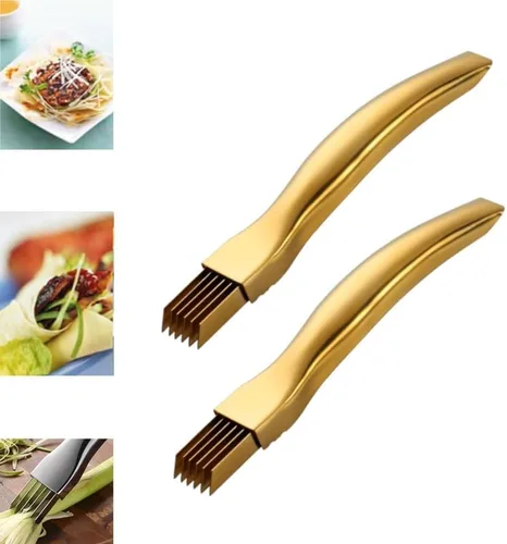Vista 11 de 2024 Nuevo Cuchillo de Seda para Rallar, Cuchillo de Cebolla Verde Cortada de Acero Inoxidable, Cortador de Vegetales de Cocina, Cortador de Cebolla