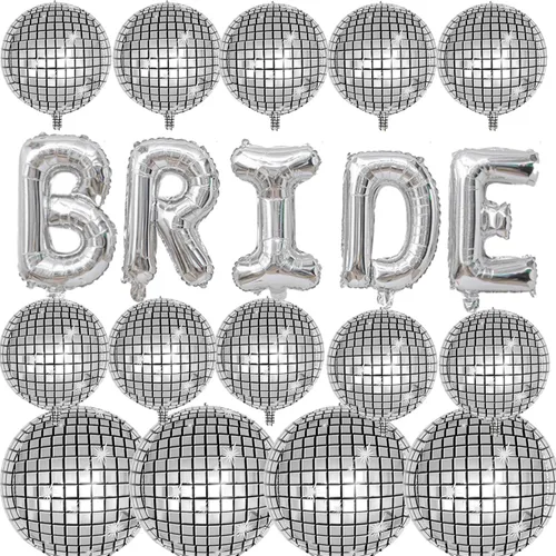 Vista 9 de FBQ Kit de arco de globos de discoteca 4D, globos de aluminio de disco de los años 70, 80, 90, fiesta de discoteca, aniversario, decoración