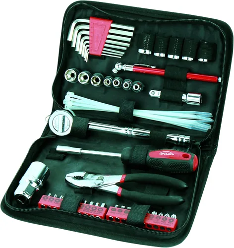 Vista 7 de Apollo Tools DT9774 - Juego de 56 herramientas compactas SAE en estuche con cremallera, juego de herramientas mecánicas pequeñas para emergencias