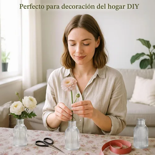 Vista 7 de DomeStar 16 jarrones pequeños de 3.8 pulgadas para flores, jarrón de flores de vidrio a granel para centros de mesa, adecuado para decoración