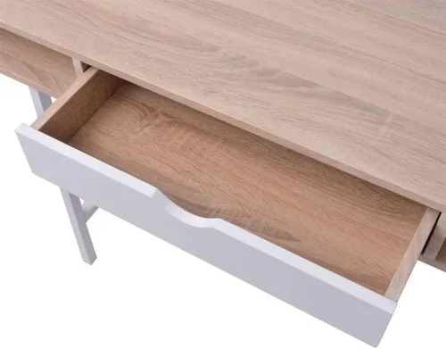 Vista 5 de Escritorio con 1 cajón, escritorio de oficina en casa, escritorios para computadoras, escritorio moderno para computadora, escritorio de escritura