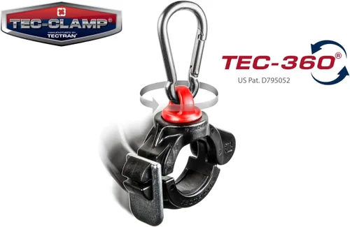 Vista 2 de Tectran Abrazadera AirPower Line TEC-360 3 en 1 Giratorio de 360° Clip de acero inoxidable Negro Tectran 9890ST360