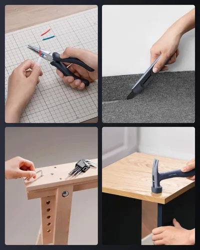 Vista 5 de HOTO 40-Piece Tool Kit, Household Essentials Tool Set w/Smart Electric Screwdriver (LED, 3 Torque) + 14 Tools & 26 Accessories Pro-Grade Compact