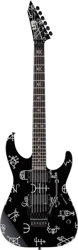 Vista 2 de ESP LTD KH Kirk Hammett Demonology Guitarra Eléctrica con Estuche Tombstone, Negro con Gráfico