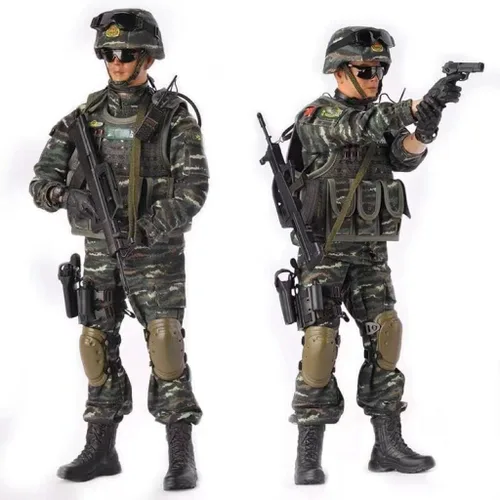 1/6 Soldier Action Figure Model, Realistic Army Military Police Soldier Model Set with Accessories Collection Toys