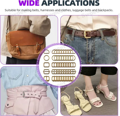 Vista 7 de Swpeet Hebillas de metal de 5 estilos: deslizante ajustable, anillo D, anillo circular