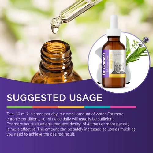 Vista 5 de Dr. Garber's Natural Solutions - Gotas orales para la salud pulmonar, suplemento líquido de gemoterapia para proteger y limpiar los pulmones
