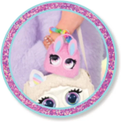 Vista 12 de Purse Pets Micros, Denim Deerie Stylish Small Purse with Eye Roll Feature