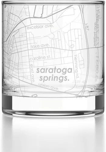 Vista 62 de Well Told Vaso de rocas grabado con mapa de Akron, Ohio, cristalería estilo antiguo (325ml, transparente) Vaso de bourbon grabado, regalos