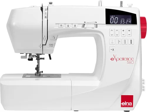 Elna eXperience 560 - Elegante máquina de coser computarizada con 100 puntadas, botones de función inteligente, enhebrador de agujas integrado,