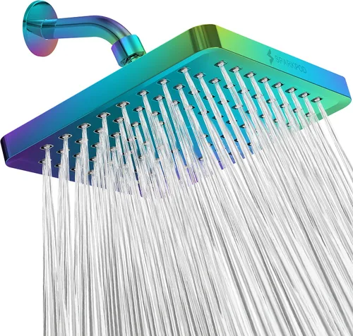 Vista 17 de SparkPod Cabezal de ducha – Lluvia de alta presión – Diseño de lujo de alta calidad – Reemplazo ajustable fácil de limpiar para tus cabezales