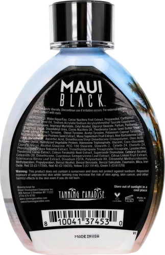 Vista 2 de Tanning Paradise Maui Black TanningLotion Loción bronceadora instantánea Loción bronceadora natural con aceite de coco y aloe, refuerzo