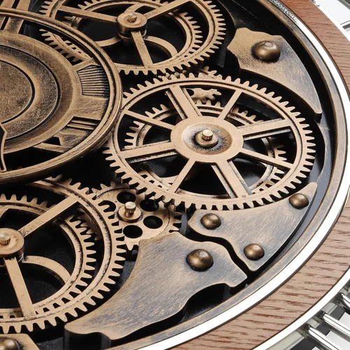 Vista 5 de Lafocuse Reloj de pared Steampunk grande de 21 pulgadas con engranajes
