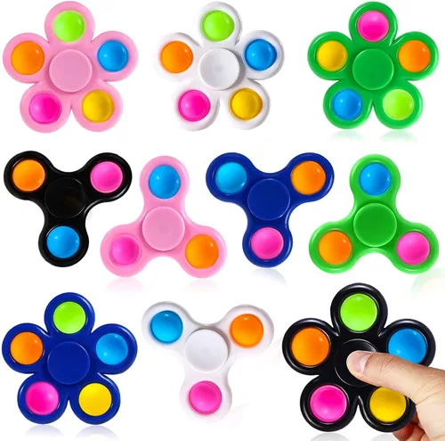 SCIONE Paquete de 10 juguetes giratorios sensoriales para niños, aulas, estudiantes, regalos, premios escolares, rellenos de calcetines, regalos de