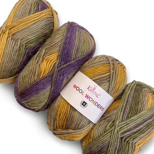 Vista 12 de Wool Wonders - Ovillo de lana para tejer, paquete de 4 (640 yardas/14.11 oz), patrones libres, hilo de lana para tejer, Aran/pesado #4