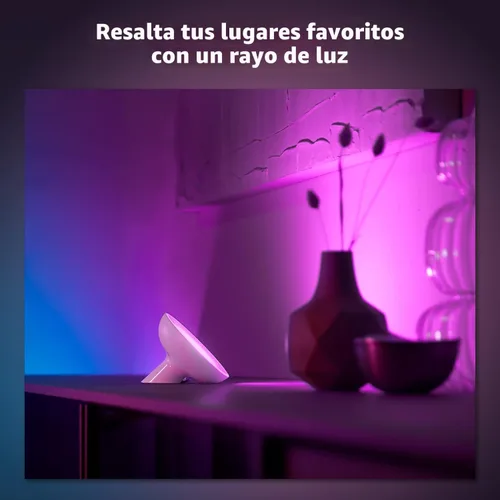 Vista 4 de Philips Hue Bloom lámpara de mesa inteligente, blanca - Luz LED de cambio de color ambiente blanco y color - 1 paquete - Control con la aplicación