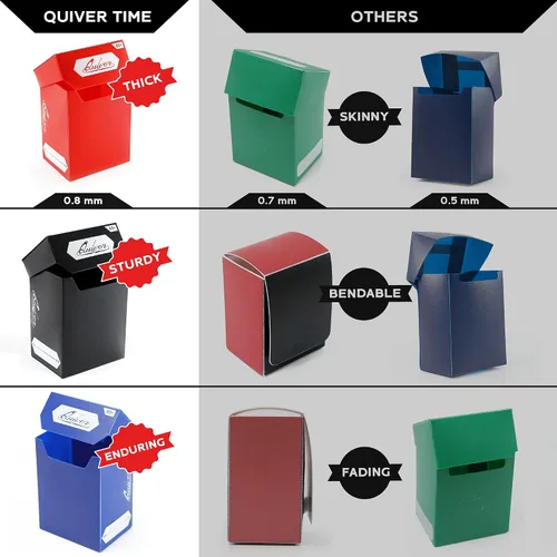 Vista 8 de Quiver Time Paquete: 1 funda negra para tarjetas Quiver + 5 bloques de cubierta 80+ para MTG, PM TCG, KeyForge, Dragon Ball Z, Netrunner