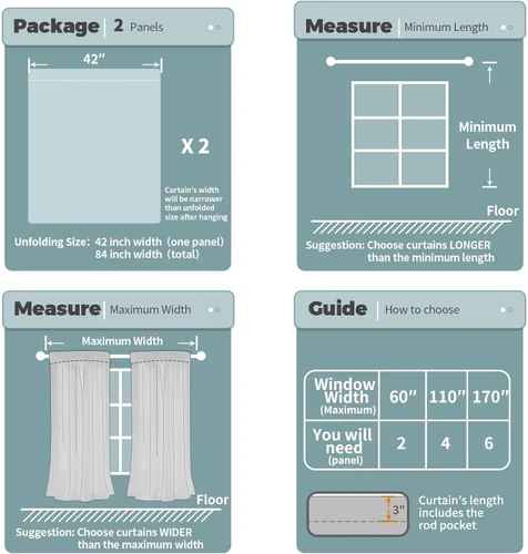 Vista 6 de BGment - Cortinas opacas para niños para dormitorio, cortinas de oscurecimiento con bolsillo para varilla, cortinas de aislamiento térmico para Gris