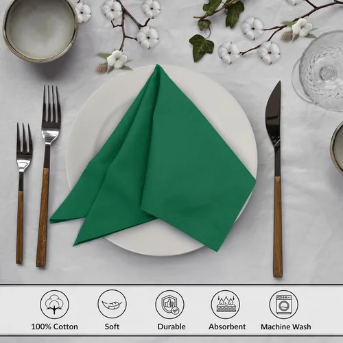 Vista 3 de Ruvanti - Servilletas de tela, paquete de 6, de 45 x 45 centímetros, 100% algodón, lavables, suaves y absorbentes, perfectas para bodas, Navidad