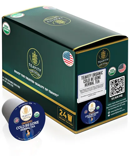 Vista 68 de Teavity - Cápsulas de té orgánico de manzanilla para Keurig - Cápsulas de té descafeinado - Manzanilla agradable (36 cápsulas de té)