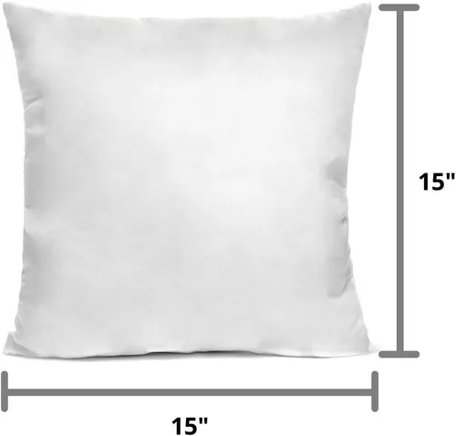 Vista 5 de Yowzer Formas de almohada de 15 x 15 pulgadas, paquete de 2 fundas de almohada para cojines, formas de almohada de felpa de polialgodón, almohadas
