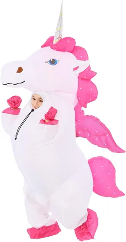 Halloween Winged Unicorn Costume, Inflatable, Child Size 7-12, Face Out Breathable