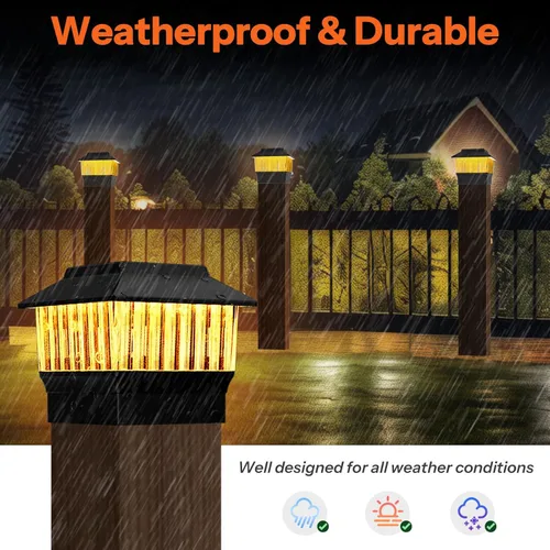 Vista 5 de Luces solares modernas para tapa de poste #2 (se adapta al poste de 4 x 4, nominal 5 x 5), 50 lúmenes con tres opciones de temperatura de color, luz