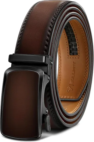 Vista 25 de BULLIANT Cinturón para hombre, cinturón de marca con trinquete de cuero genuino para regalo, talla personalizada