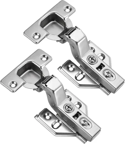 Vista 12 de Paquete de 2, 1 Par de Bisagras de Gabinete de Cocina sin Marco, Cierre Suave, Superposición Completa, Europea, Copa de 35mm, Bisagra de Puerta