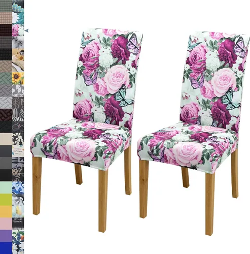 Vista 11 de BIETYONE - Fundas para sillas de comedor, juego de 2 fundas para sillas de comedor o cocina, lavables, protectoras, para sillas Parsons