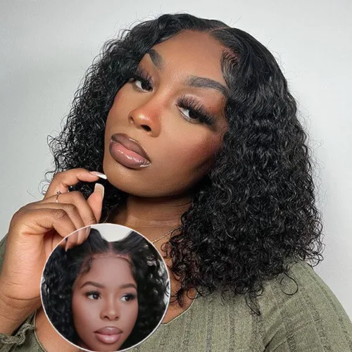 Vista 10 de Pelucas de 30 Pulgadas con Malla Frontal de Onda Profunda de Cabello Humano 180% de Densidad 13x4 Pelucas de Malla Frontal HD Transparente