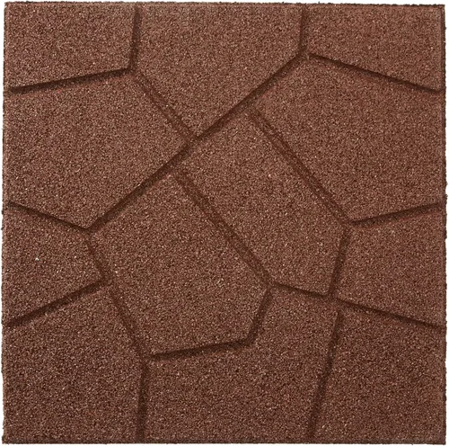Vista 2 de Rubberific Azulejos de Pavimento de Goma Cuadrados de Doble Cara 16" X 16" X 3/4" de Grosor para Patios, Jardines y Yardas (1, Marrón)