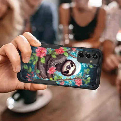 Vista 253 de Funda para Galaxy A14 5G, resistente de doble capa híbrida de policarbonato duro, goma suave, a prueba de golpes, funda protectora resistente
