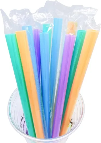 Vista 6 de Fanale 200 popotes de fibra de bambú desechables envueltos individualmente (0.236 in de ancho x 9.055 in de largo)