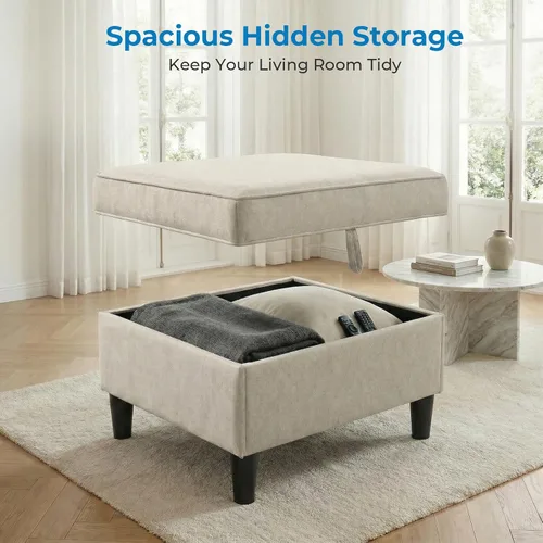 Vista 4 de Mjkone Juego de sofás de 3 piezas de 78 pulgadas de ancho para sala de estar, juegos de muebles seccionales en forma de L de 3 plazas, sofá y sofá